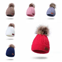 6 Stile Kinder Wintermützen Jungen Mädchen Strickmützen Dicke süße Haarballkappe Säuglingskleinkind Warme Mützen Pom Poms Warme Mütze Partygeschenk RRA2606