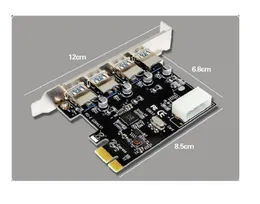 Högkvalitativ stationär PC Expand Industrial 3.0 PCI-E till USB 4 Port High Speed ​​3.0 Överföring