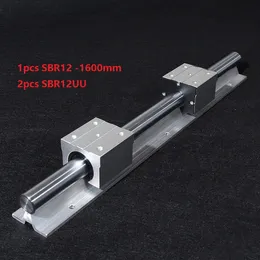 1ピースSBR12-1600MMサポートレールリニアガイド+ 2ピースSBR12UU CNCルーター用リニアベアリングブロック