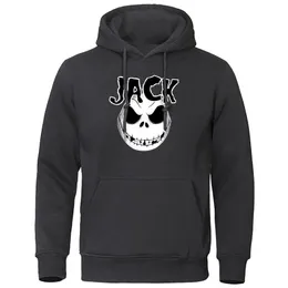 Mäns Hoodies Sweatshirts Jack Skellington Sweatshirt Män 2021 Mode Märke Male Novelty Print Halloween Skull Tracksuit Mens Streetwear