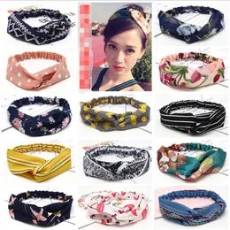 Moda Floral Print Knot Women Headband Vintage Hairband Girls Heatwear Leopard Headband Akcesoria do włosów GD323