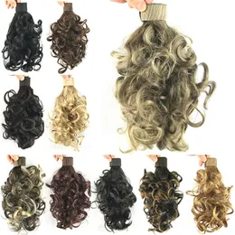 SHUOWEN Wave Synthetic Exentions Ponytails 11 inches in 10 Colors Simulation Human Hair ponytail Bundles G660229
