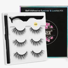 YENİ Uzun Manyetik kirpikler 3 Çiftlerini Kalıcı Manyetik Kirpikleri Manyetik Eyeliner Seti Doğal Makyaj Kirpik Uzatma