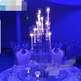 estilo novo quente para o titular candelabros mentais peça central do casamento com arco senyu0468