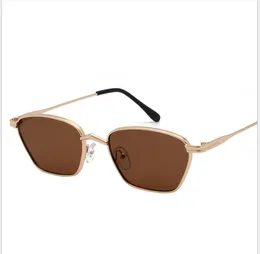 Gros-Nouvelle tendance lunettes de soleil de mode film marin lunettes de soleil plein cadre cadre métallique boîte carrée petites lunettes carrées