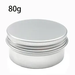 Vasetti per crema in alluminio da 80 g con coperchio a vite, barattolo per cosmetici, barattoli in alluminio da 80 ml, contenitore per balsamo per labbra in alluminio