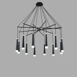 黒い光沢のあるLEDランプのデザイン現代のシャンデリアの金属の照明器具リビングルームのキッチンダイニングルームの装飾ホームライティング110V 220V