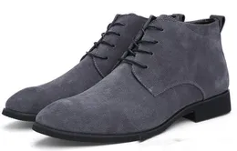 Erkekler için ayak bileği botları iş chukka erkek botları yüksek 2022 sıradan ayakkabılar açık deri erkekler kış ayakkabıları erkek siyah gri