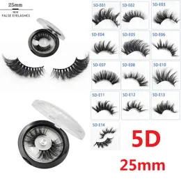 5D 25mm Faux Mink Hair Lashes Wispy Fluffy Eyelashes Soft Thick Cross Hand Made Fake Eyelashes Extension Makeup