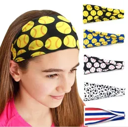 2020 Women Headband Baseball Sports Hair Bands Men Softball Sweat Headbands Football Team Yoga Fitness Scarf Girl Sports Towel