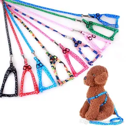 Pet Shop filhote de cachorro Andando trelas impressos Cat Ajustável Dog Leash Collar Trela ​​de Cão Pet Harness Chest Voltar Belt Traction Rope BH1344 TQQ