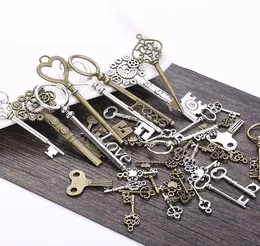 120 sztuk Stop Mieszany Big Key Charms Antique Srebrny Brąz Złoty Charms Wisiorek Dla Naszyjnik Biżuteria Wykryje Ustalenia