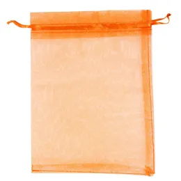 Organza 선물 가방 보석 파우치 크리스마스 웨딩 파티 캔디 가방 색상 : 오렌지 크기 : 15cm x 20cm 25pcs