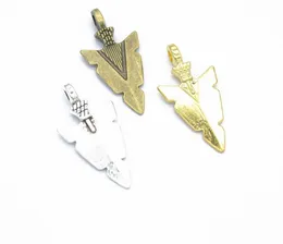 100st CHARMS Indian Arrowhead Dagger Making Pendant Fit Vintage Tibetansk Bronze, DIY armband halsband 28x15mm