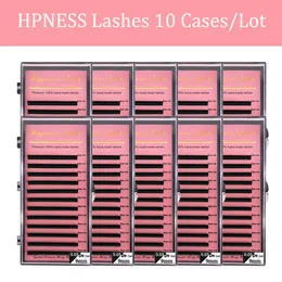 Hpness 10 bandejas/lote cílios falsos UESD de cor natural para extensão profissional de cílios muito sofy com comprimento misto