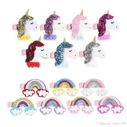 50st / mycket Felde Unicorn Horns Rainbow DIY Tillbehör för Baby Girls Hair Clips Headband Födelsedag Presentparty Tillbehör