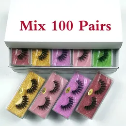 Partihandel Ögonfransar 30/40/50 / 100pcs 3d Mink Lashes Natural Mink Ögonfransar Partihandel Falsk Makeup Falska ögonfransar i bulk