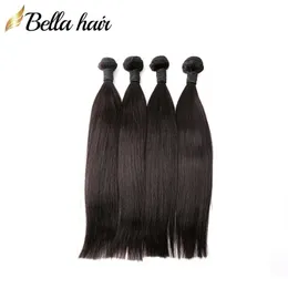 Bella Hair 100% Human Virgin Hair Bundles Double Weft Mongolian Unprocessed Human Hair Weaves 1pc Silky Straight 8"-30"