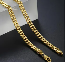 5mm18K الذهب الهيب هوب الكوبي سلسلة قلادة رجالية مطلية بالذهب قلادة جديدة