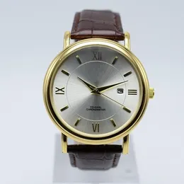 Dropshipping Quarz Lederband Herren Designeruhr 40mm Goldgehäuse Luxus Auto Datum Analog Herrenuhren Geschenke für Herren Armbanduhr