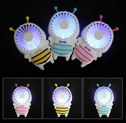Neuheit Beleuchtung Handliche c Mini Bee Griff Aufladen Elektrische Fans Dünne Handheld Tragbare Leuchtende Nachtlicht Für Home Office Geschenke 3 farben