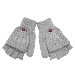 Mode-2018 modehandskar kvinnor mitten varmare kvinnor vinterhandske fingerlösa handskar kvinnliga tjejer clamshell varma halvfingerhandskar