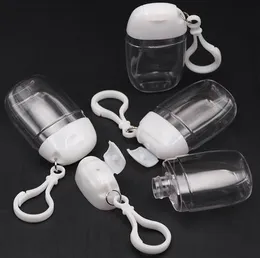 30ml Hand Sanitizer Plastikowy butelka do butelki PETG Małe Próbki Butelki Portable Hook Słoiki Przenośny Key Ring Clear Sn747