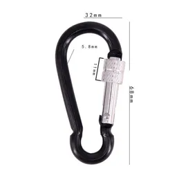 7 Färgglada Carabiner Keychain Hängande krok Camping Backpacking Spänne Tjockad Aluminium Alloy D s Styles Klättringsknapp med lås