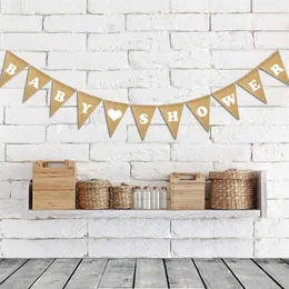 Треугольник Прицепные Флаг Флаги Burlap украшения партии Supplies Любовь Baby Shower С Днем Рождения мальчик девочка горячей продаж Креативный 6dfC1