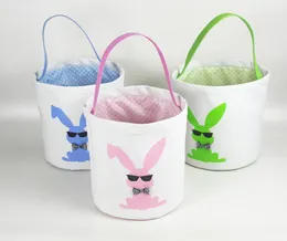 Cute Easter Bunny Bucket Canvas Easter Gift Bag Candy jajko torebka z królika ogona Wielkanocny kosz do festiwalu dostaw SN889