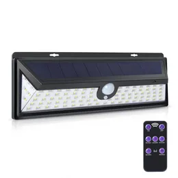 Edison2011ソーラーライト92 LEDセンサーモーションウォールライトリモコン付きPIRアラームソーラーランプ屋外照明用