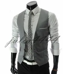 2019 Modest Black Vest Single Breasted Groom Vests British Style Men's Suit Vests Slim Fit Men's Dress Vest Wedding Wais313c