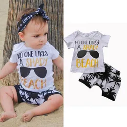 2019 Infant Clothing Boys Shorts and T shirt Top Baby Boys Summer Clothes Set Printed Cotton