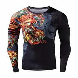 OネックコスチュームコスプレのおもしろTシャツ中国風の龍3D Tシャツファッションヒップホップパーティーブランド服メンズプラスフィットネス服のトレンド