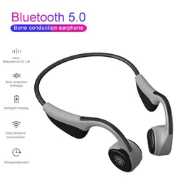 V9 Hörlurar Bluetooth 5.0 Bone Conduction Headset Trådlösa Sport Hörlurar Handsfree Vattentät PK Z8 Trådlös Hörlurar för mobiltelefon