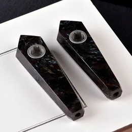 手作りポータブルカラフルなクリスタル黒い石のフィルターハンドパイプ喫煙チューブの革新的なデザインドライハーブタバコホルダー高品質のパイプDHL