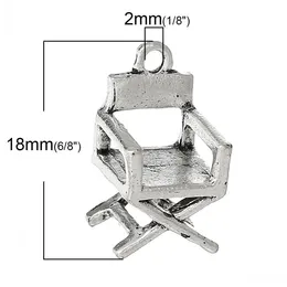 Wholesale- Charm Pendants Chair Antique Silver 18mm x 10mm,50PCs