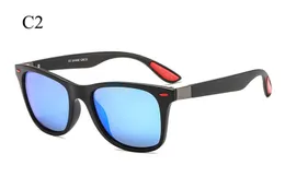 Toptan-tasarım polarize güneş gözlüğü erkekler kadın moda perçin sürüş shades kare çerçeve güneş gözlükleri ayna UV400 óculos p21 gunes gozlugu