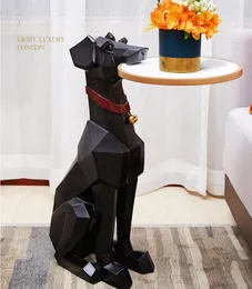 mesa Dog chão criativa fornecendo grande animal cão sala de estar armário de TV sofá de canto de luxo luz casa Nordic decoração suave