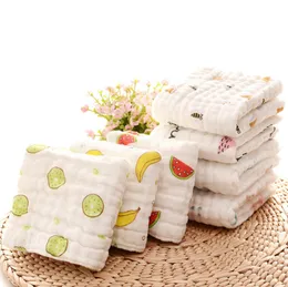 Ręcznik Baby 100% Bawełna Gaza Noworodka Burp Cloths Muzylin Baby Twarz Ręcznik Niemowlę Chłopcy Dziewczyny Washcloth 17 Cartoon Wzory 500 sztuk DW4154