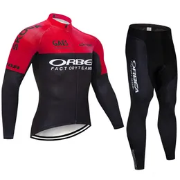 Mens Orbea Team Cykling Jersey Suit Långärmad MTB Cykelskjorta och byxor Andningsbara Vägcykel Outfits Racing Clothing Ropa Ciclismo Y21071619