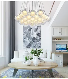 2020 Yeni Modern LED Avize Oturma Odası Asılı Işıklar Ev Deco Aydınlatma Yemek Odası Fikstür Nordic Yatak Odası Cam Top Sarkıt