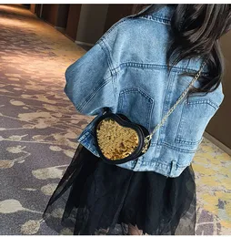 Girls Glitter Round Crossbody Purse - Sequin Message Bag With Heart Button, Small Shoulder Bag For Teens
