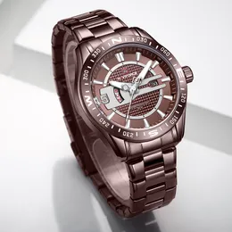 NaviForce luksusowa marka zegarek męski sport zegarek pełny stal kwarcowy Zegar mężczyźni randka Waterproof Business Watch Man Relogio Masculino267f