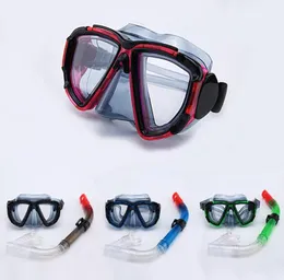 Droppe frakt! Professionell scuba dykmask snorklar mask utrustning skyddsglasögon glasögon dykning simning lätt andningsrör set
