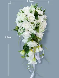 Bouquet da sposa Accessori da sposa fata Fiori da sposa 23 55 cm Fiori da sposa di alta qualità Veloce 268a