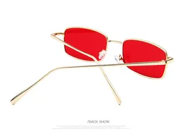 Partihandel-11 färger Rektangel Mode Designer Solglasögon för män Kvinnor AC Lens Metal Ram Glas Lins 51mm Original Case Box Hot Sale
