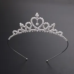 Hot Rea Vacker Glänsande Kristall Brud Tiara Party Pageant Silverpläterad Kronhårband Billiga Bröllopstillbehör 2019 Ny Design