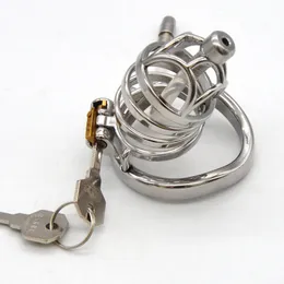2019 New Lock Design 40/45 / 50mm Chastity Cage Długość cewnika cewki moczowej Hollow Hollow Male Chastity Urządzenia Cockrings dla mężczyzn G258B