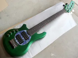 Green Left-hand Electric Bass Guitar with Active Circuit,2H Pickups,6 Strings,Rosewood Fretboard,can be customized